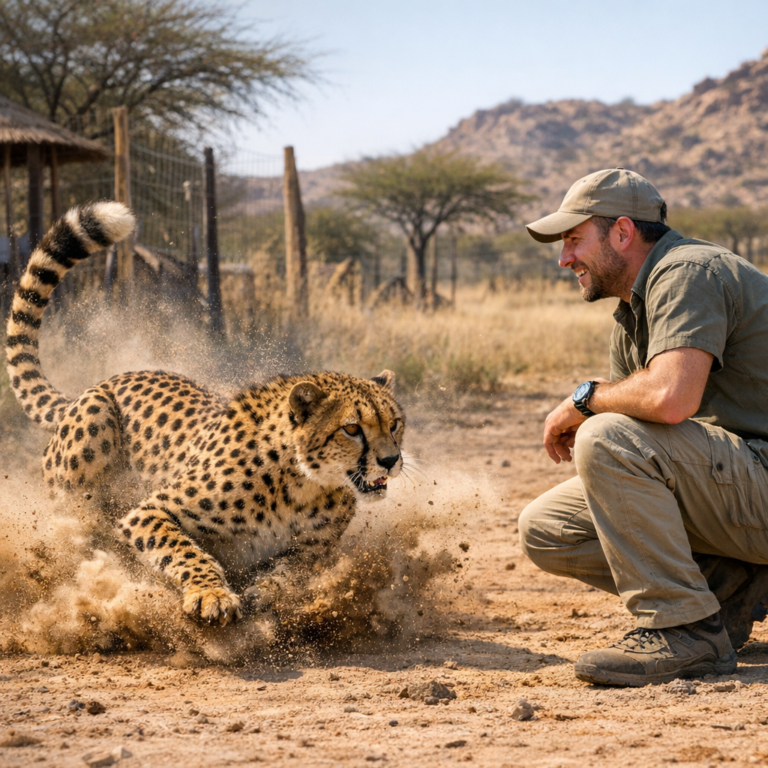 Why This Cheetah Stops Just Inches From a Person